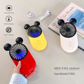 Quạt Mini Cầm Tay Sạc Usb Siêu Mỏng Hình Chuột Mickey Hoạt Hình Disney