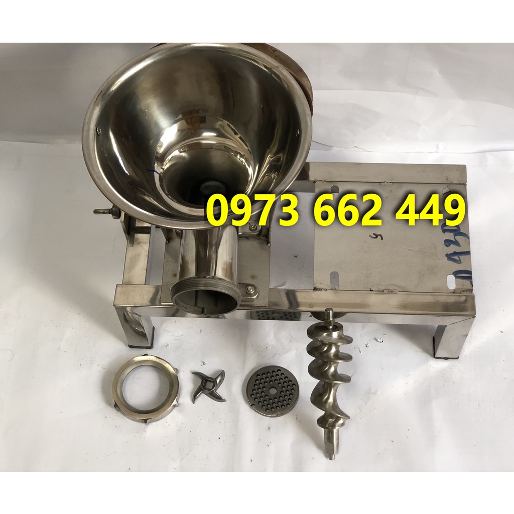Máy xay cổ gà công nghiệp bằng INox 304 - Cối đùn 12 liền bệ