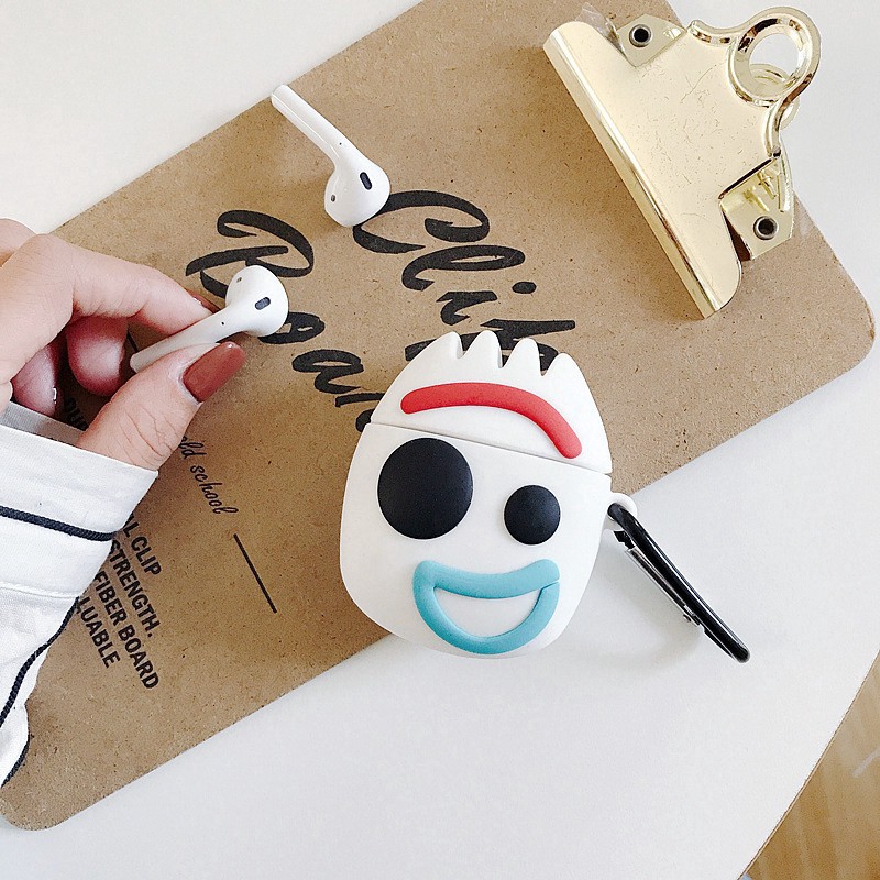 Vỏ bảo vệ hộp sạc tai nghe Airpods 1 2 hình nhân vật Toy Story Forky bằng silicon chống rơi