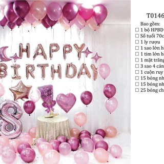 [ Tặng Quà ]Sét Bóng Sinh Nhật Cho Bạn ( tặng Bơm Keo )