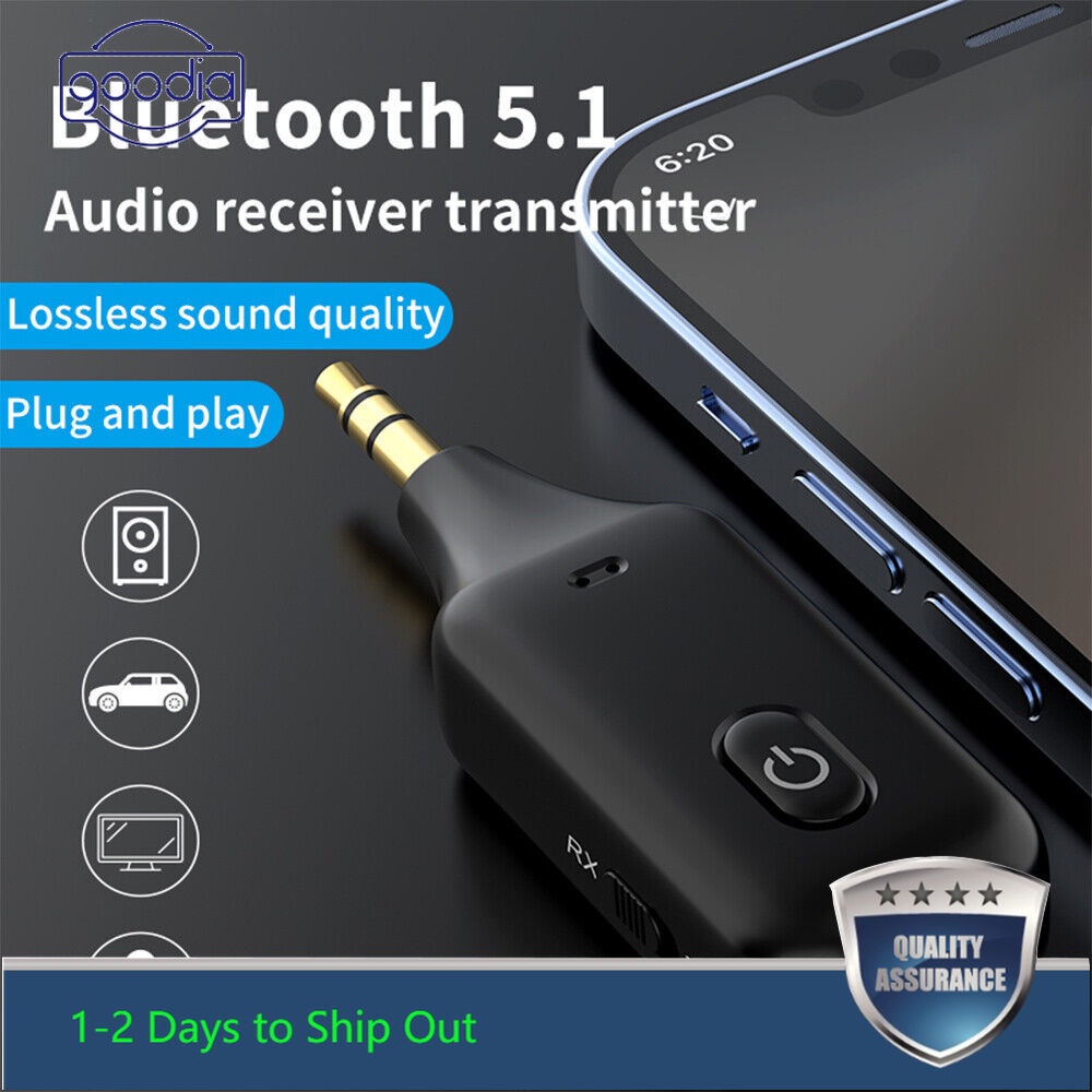 (Đang Bán) Bộ Thiết Bị Thu Phát Bluetooth 5.1 / 3.5mm Aux A2dp 2 Trong 1 Cho Xe Hơi