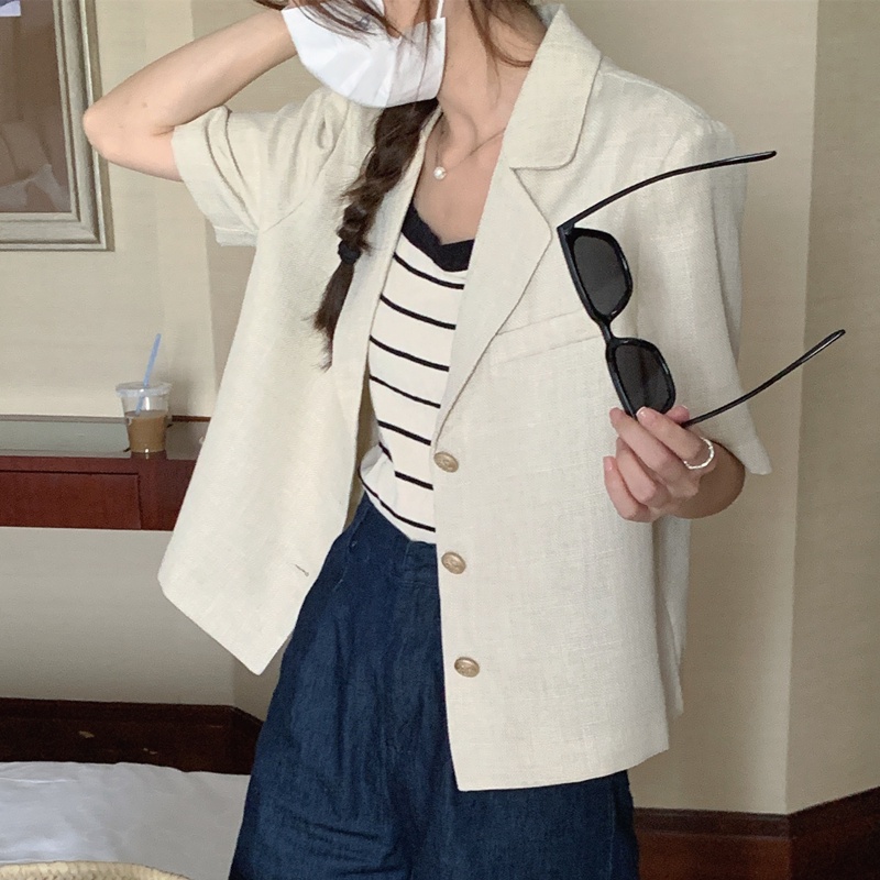 Áo Khoác Mỏng Ngắn Tay Phong Cách Retro Cá Tính 52597 | BigBuy360 - bigbuy360.vn