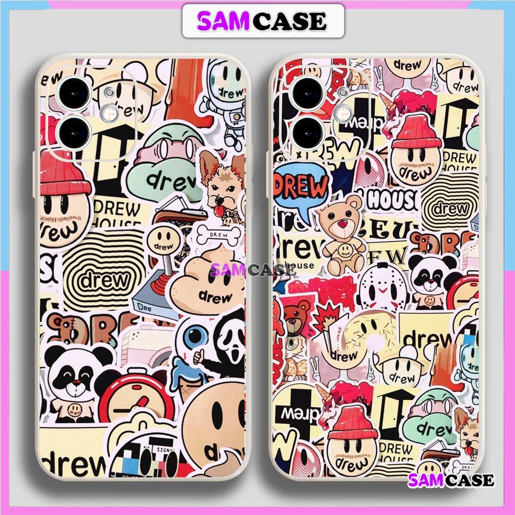 Ốp lưng iPhone 6/6s/7/8/X/XS/11/12/13/14 Pro Plus Max viền vuông chống sốc bảo vệ camera silicon mềm hình Drew25-1