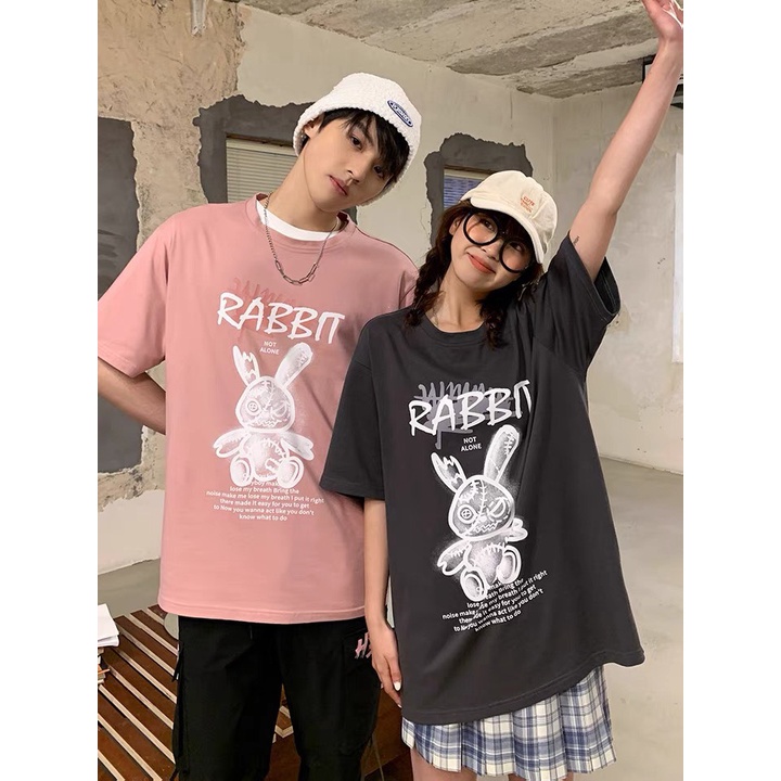 Áo Thun Unisex Nam Nữ Form Rộng Tay Lỡ THỎ NOT ALONE, Phong Cách UIzzang AT87