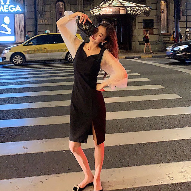 ⭐0412⭐ Korean fashion women's mesh dress