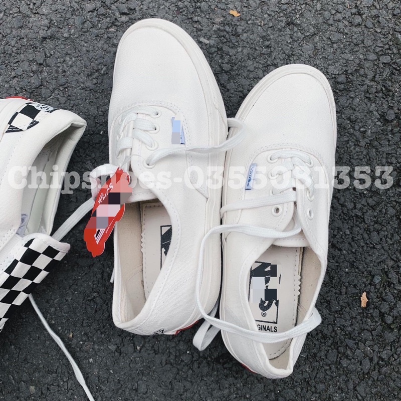 Giày Vans Classic Đen Trắng Buộc Dây Chất Lượng [R1:1] Full Box