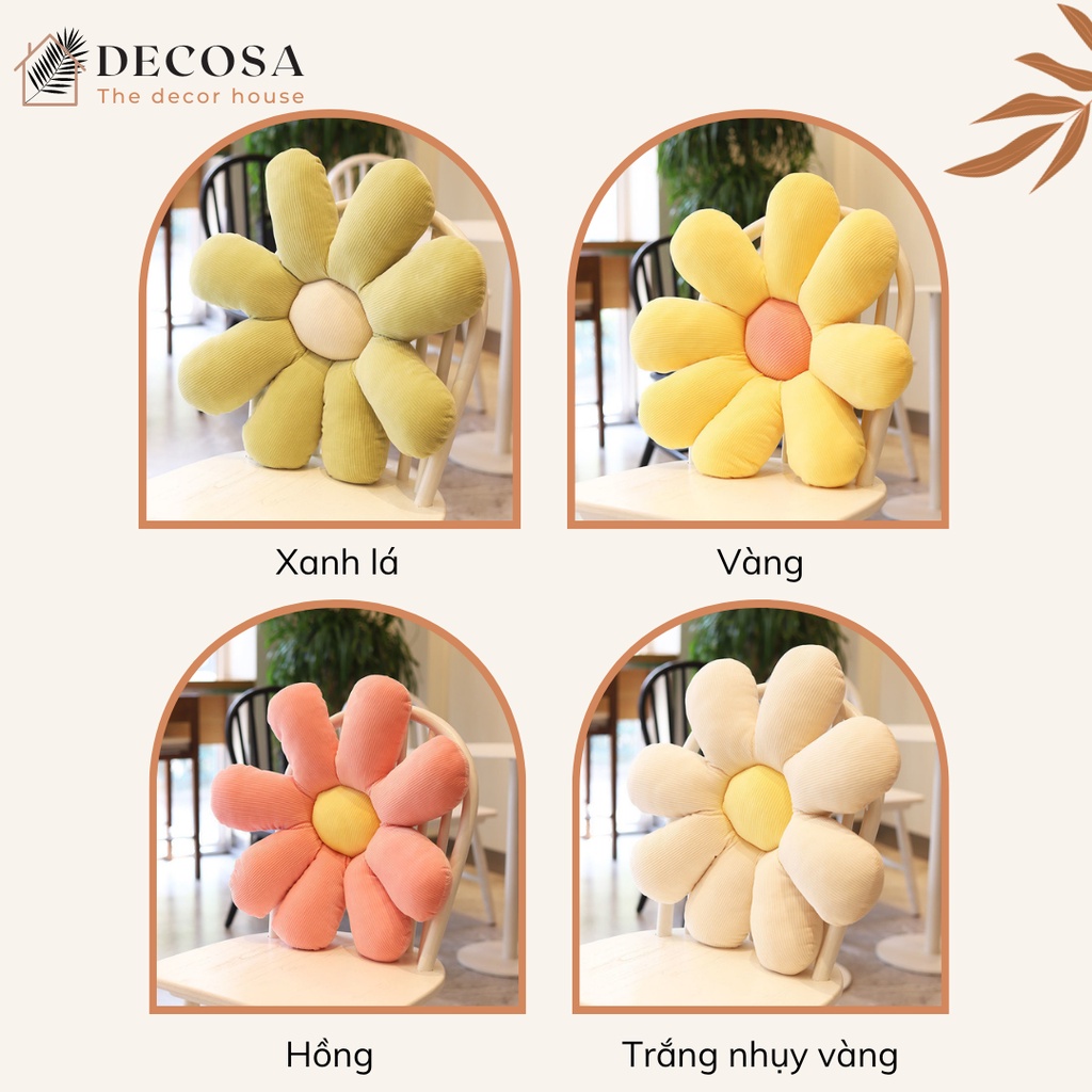 Gối tựa lưng gối sofa trang trí hình hoa cúc nhiều màu DECOSA