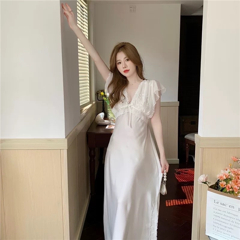 VÁY LỤA BO CHUN HÀNG QUẢNG CHÂU CÓ SẴN