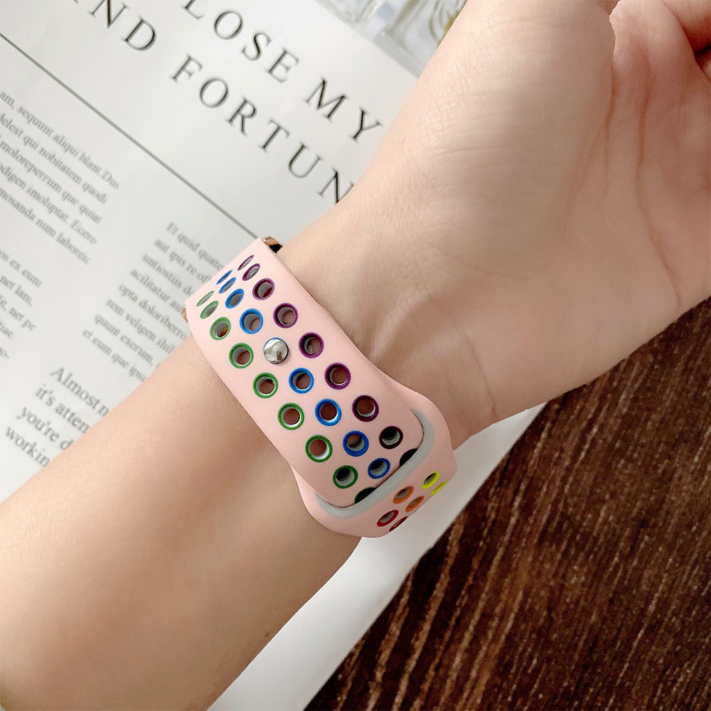 Dây Đeo Silicon Mềm Màu Cầu Vồng Cho Đồng Hồ Thông Minh OPPO Watch 2 / 1 41mm 42mm 46mm