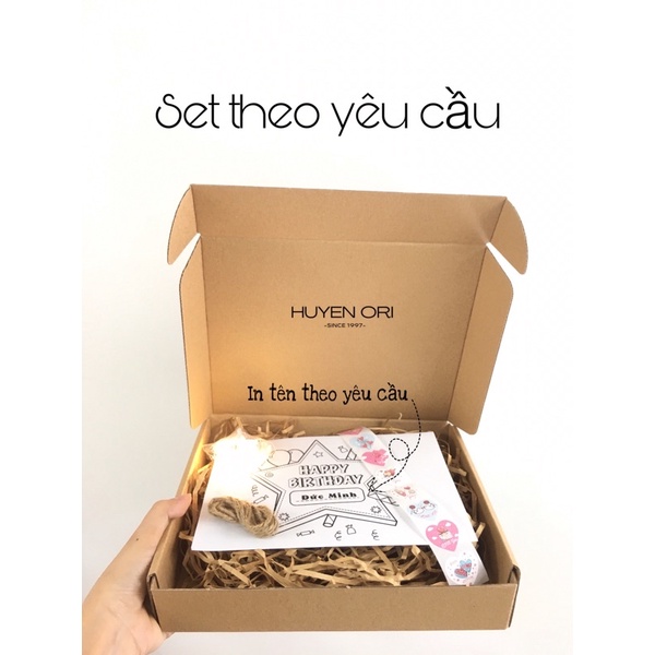 Hộp đựng quà giấy Kraft kèm rơm lót, hộp quà sinh nhật, tặng người thân,người yêu 8/3, Valentine, tặng quà Tết,tặng mẹ