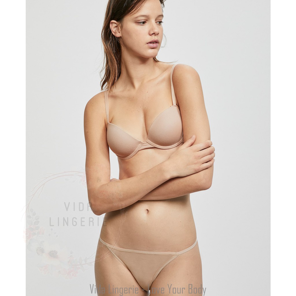 Áo ngực cotton dây chéo lưng mặc hai kiểu mút mỏng xuất âu