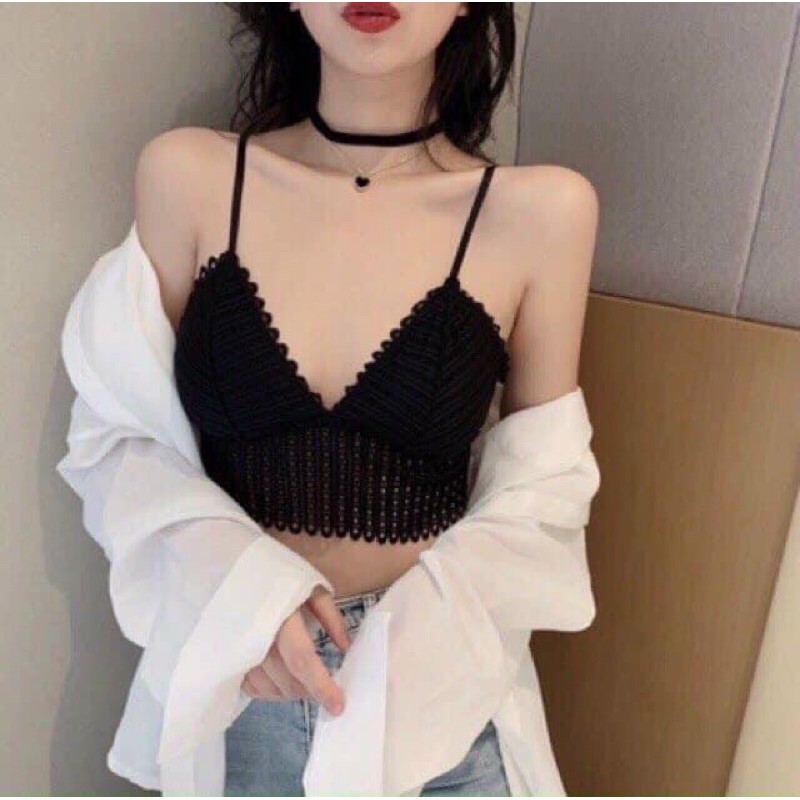 Áo bra ren katun,áo bra nâng ngực 2 dây có đệm không gọng cài sau 🎀