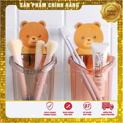 (𝗚𝗶𝗮́ 𝗦𝗶̉) Cốc Gấu Dán Tường Đựng Đồ Đa Năng Dễ Thương Mẫu Mới _Tuanboutique