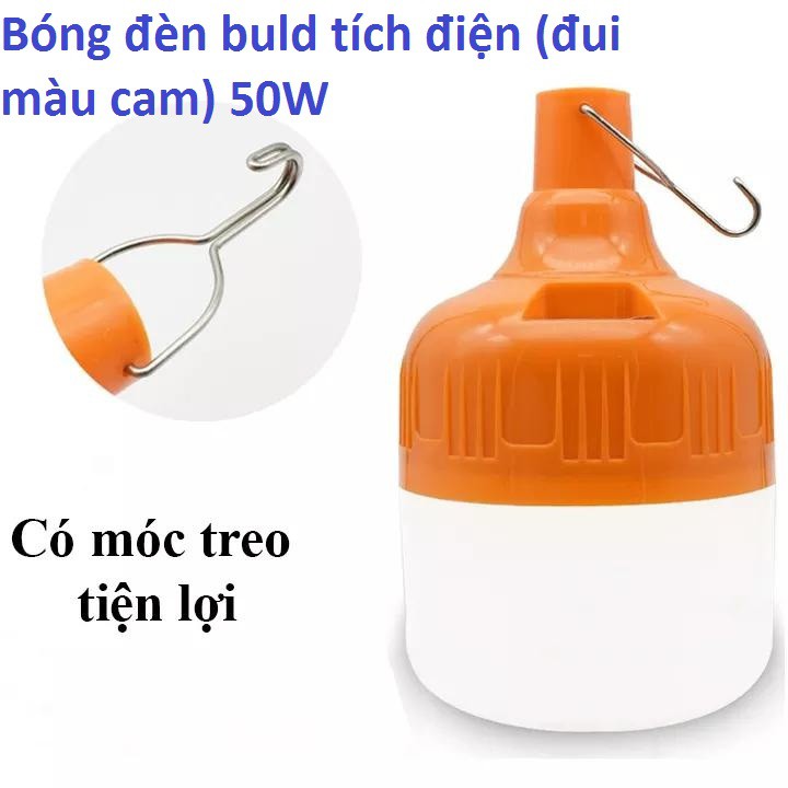 Bóng đèn buld tích điện (đui màu cam) 50W