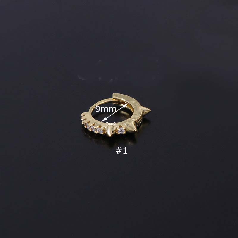 Hoa tai bằng đồng đính đá zircon 9mm