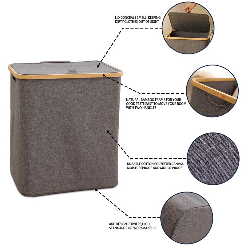 Giỏ Đựng Đồ Giặt Cỡ Lớn Có Nắp Đậy Tiện Dụng