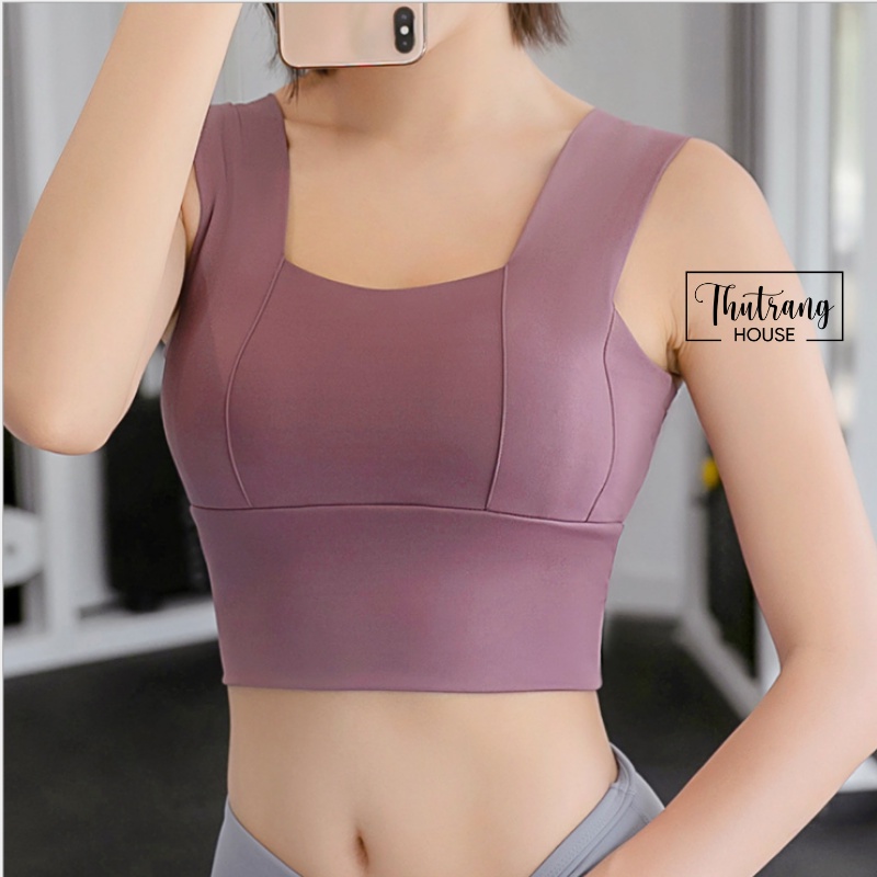 Áo bra nữ tập gym, yoga, cúp ngực hai dây bản to croptop kiểu thể thao ôm cho nữ cao cấp nâng ngực M21