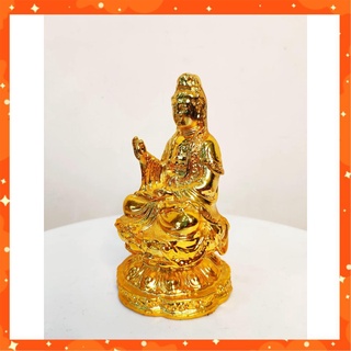 Tượng quan thế âm bồ tát băng đồng mạ vàng 24k, tượng để ô tô