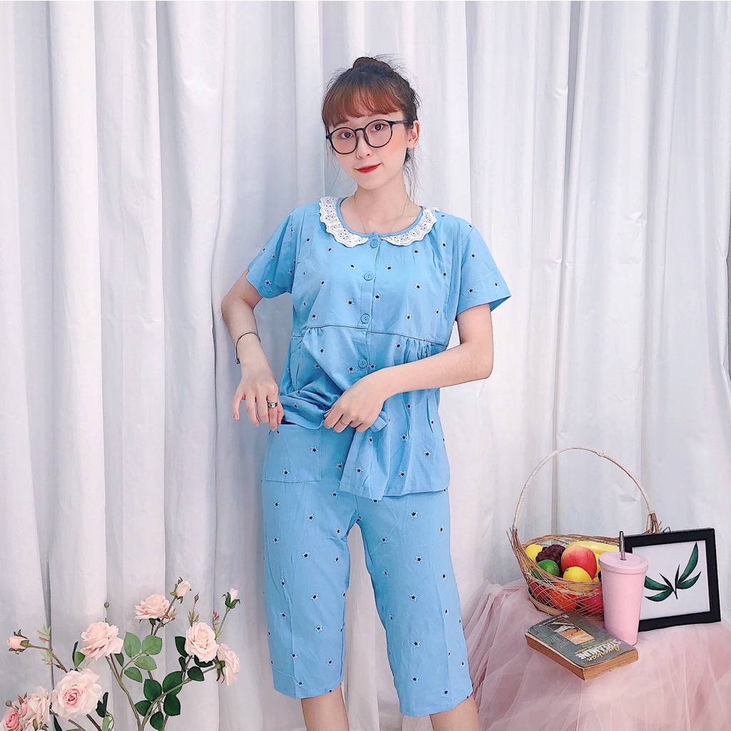 Bộ bầu - bộ sau sinh - chất liệu cotton - kiểu mới thời trang ( sao - lửng - QLTN - MS-01 )