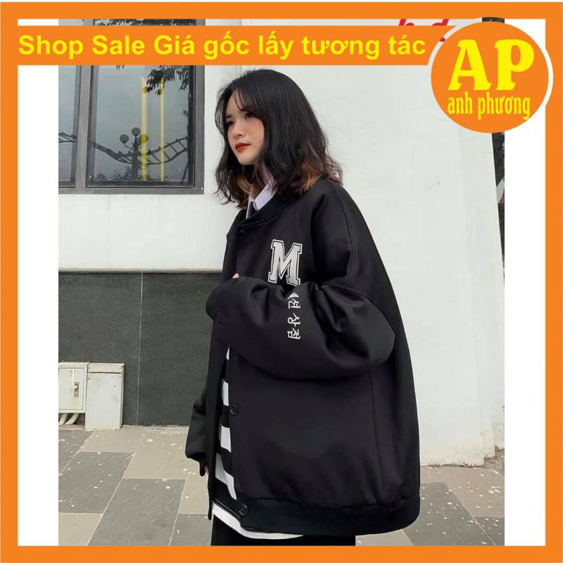 [ Mã FAMAYWA2 giảm 10K đơn 50K] Áo khoác cadigan bomber jacket nỉ chữ M form thụng unisex giá rẻ | BigBuy360 - bigbuy360.vn