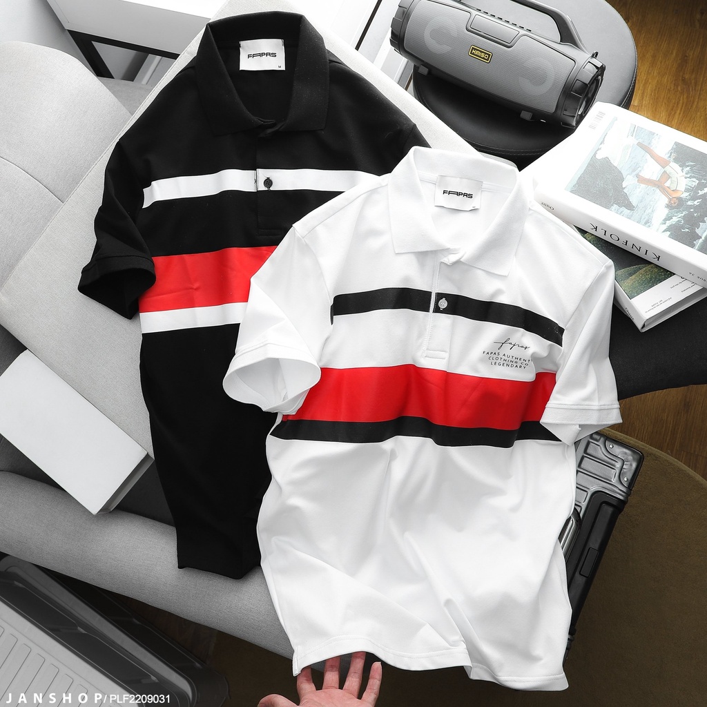 Áo polo thiết kế phối đường line màu chạy ngang ngực, form slim fit tôn dáng vẻ lịch sự nhưng vô cùng năng động