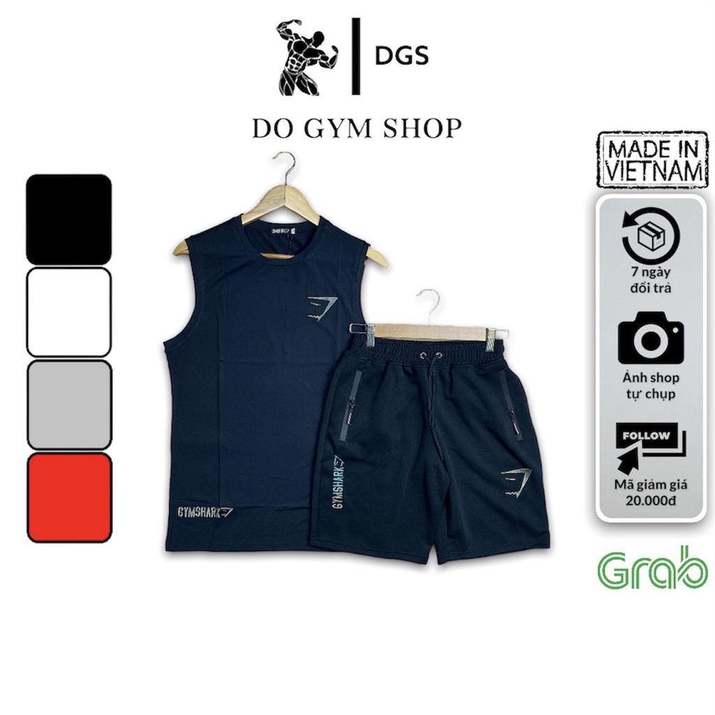 Bộ đồ nam tập gym, chơi thể thao DO GYM SHOP thun lạnh 4 chiều thoáng mát, logo thêu không bong tróc.