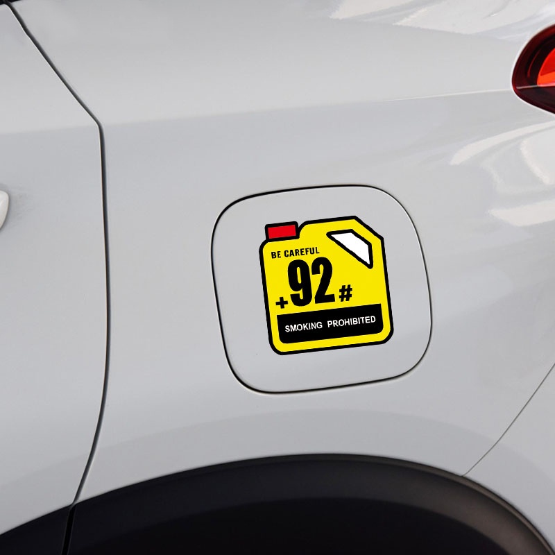 JDM Xe ô tô nhắc nhở Nhãn dán Loại xăng Decal Dễ thương Dán nắp bình xăng