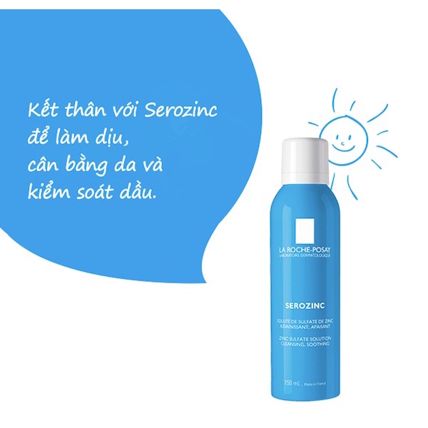 Xịt Khoáng La Roche-Posay Làm Sạch Và Dịu Da Cho Da Dầu Mụn Serozinc Zinc Sulfate Solution Cleansing, Soothing