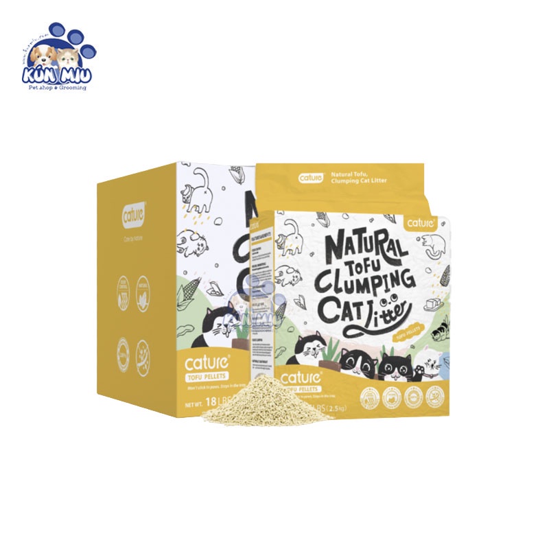 Cát vệ sinh cho mèo - Cát đậu nành Cature ToFu cho mèo (Túi 6l/ 2,4kg) - Hàng chuẩn, Siêu thơm, vón và không bết đáy