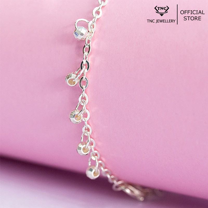 Vòng tay bạc TNC JEWELLERY viên đá tròn cho nữ