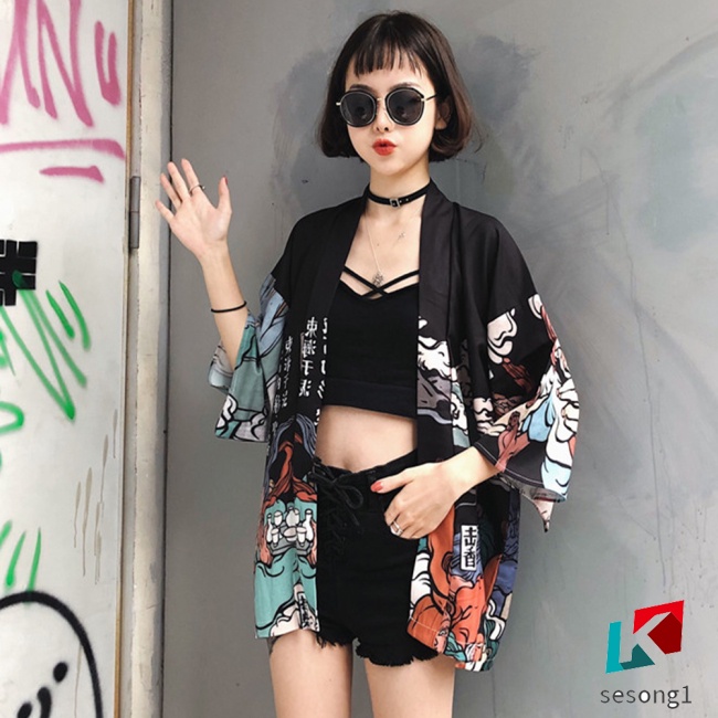 Se Áo Sơ Mi Kiểu Kimono Tay Rộng Phong Cách Vintage Trung Hoa Thời Trang Cho Nam Và Nữ