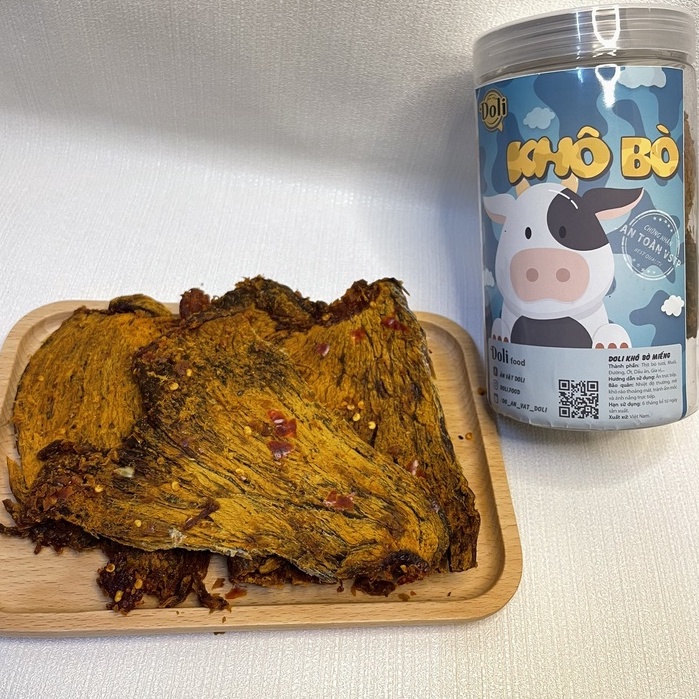 Khô bò miếng đập dập mềm 300gr - Khô Bò Hồng Ngự - Khô Bò Nhà Làm Cực Sạch Và Ngon - DOLI