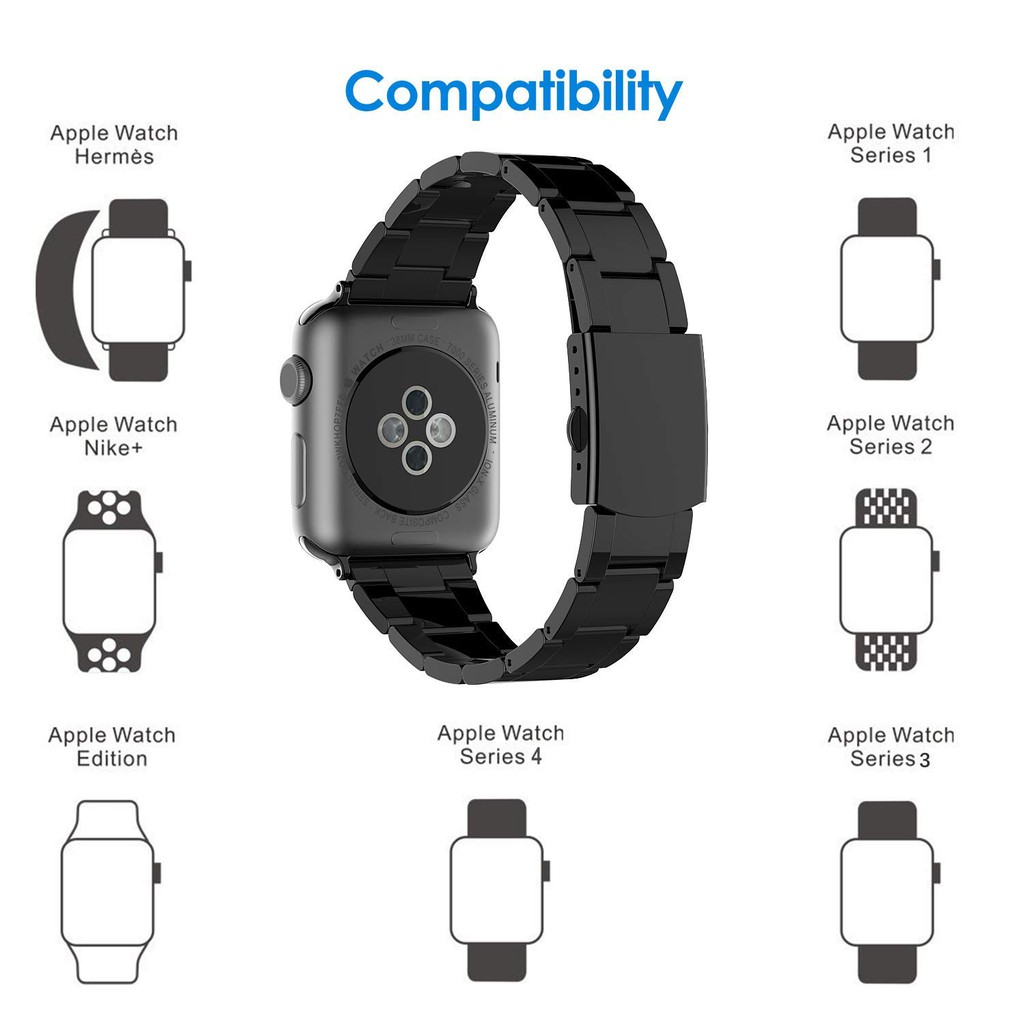 Dây đeo thay thế bằng thép không gỉ dành cho đồng hồ Apple