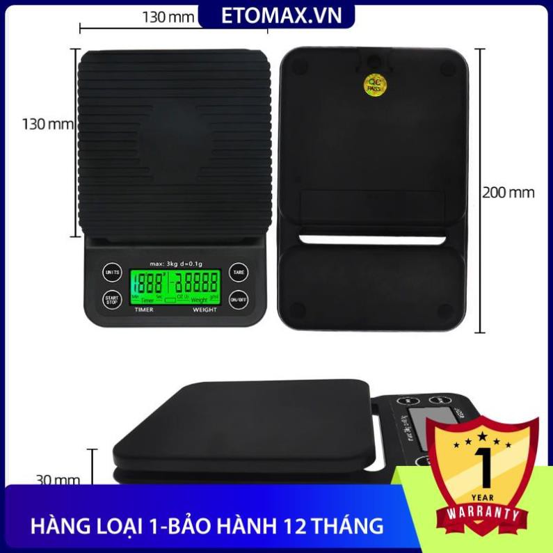 [Hàng cao cấp-Freeship] Cân cà phê điện tử 3kg/0.1g coffee scale