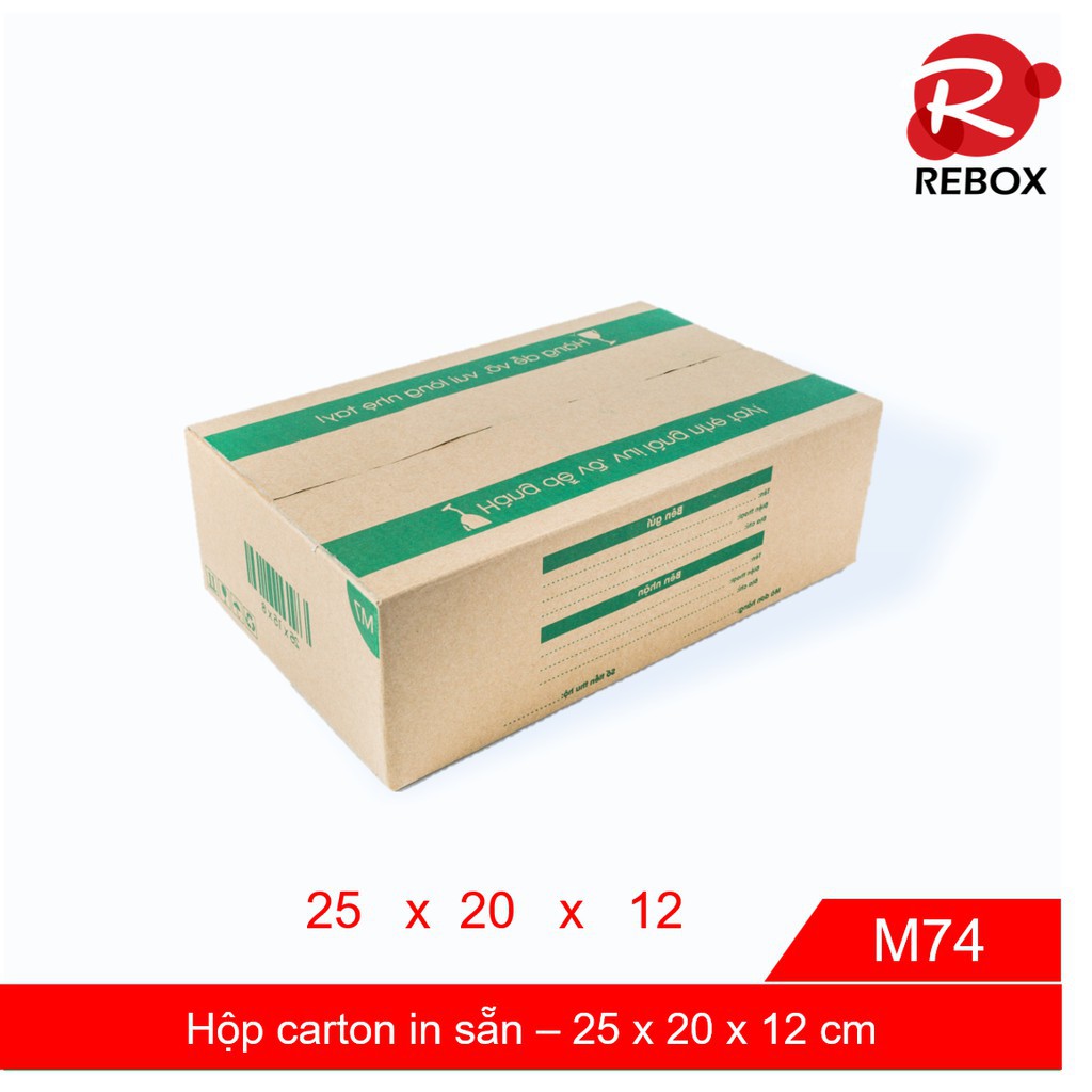 Hộp 25x20x12 cm - 50 hộp carton TRƠN giá rẻ siêu dày