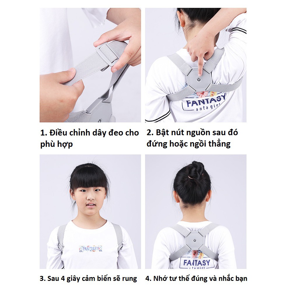 ✈️ Đai chống gù lưng điện tử thông minh dùng cho người lớn trẻ em