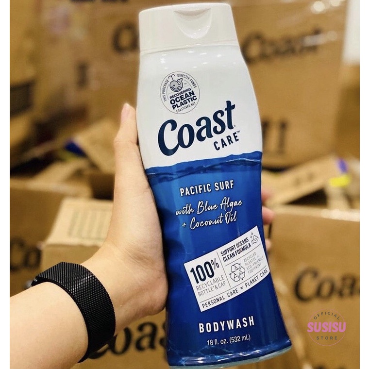 Gel tắm COAST Care Indian Sunrise / Pacific Surf | sữa tắm nam Coast 532ml Rong biển và bơ xoài,tảo lam dầu dừa