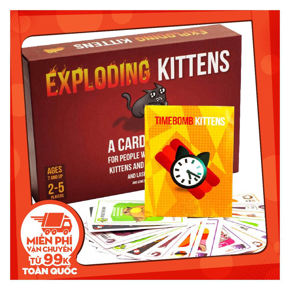 Combo Mèo Nổ hẹn giờ Exploding Kittens Timebomb Edj9Z