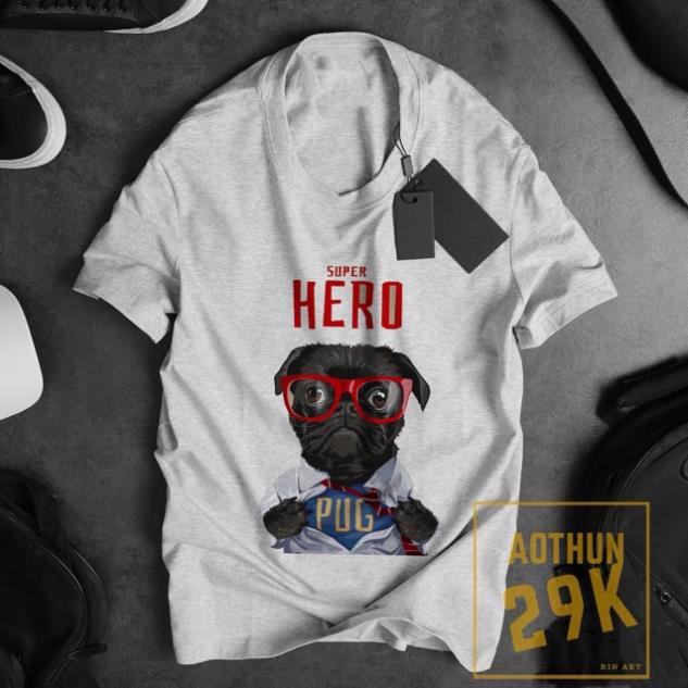 ALBUM 716 - ÁO THUN UNISEX PUG HERO NHIỀU MÀU