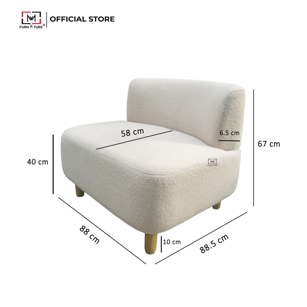 Sofa mini WANNABE thư giản lưng dựa êm ái vừa 2 người ngồi thương hiệu MW FURNITURE