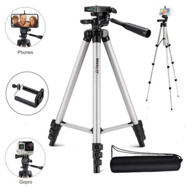 Giá đỡ Tripod 3110 -kèm kẹp điện thoại 3 chân-Gậy livestream, quay tiktok ,quay video,chụp ảnh chống rung TimShop