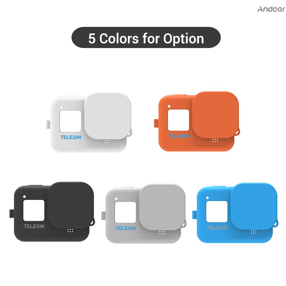 Telesin Vỏ Silicon Bảo Vệ Ống Kính Máy Ảnh Kèm Dây Đeo Cho Gopro Hero 8 | BigBuy360 - bigbuy360.vn