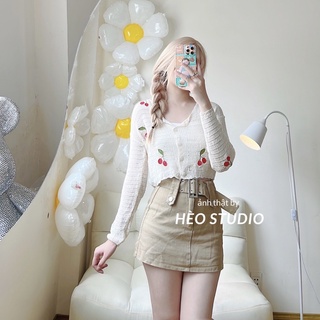 Áo Len Đan Lưới Cherry Hèo Studio (Ảnh Thật)