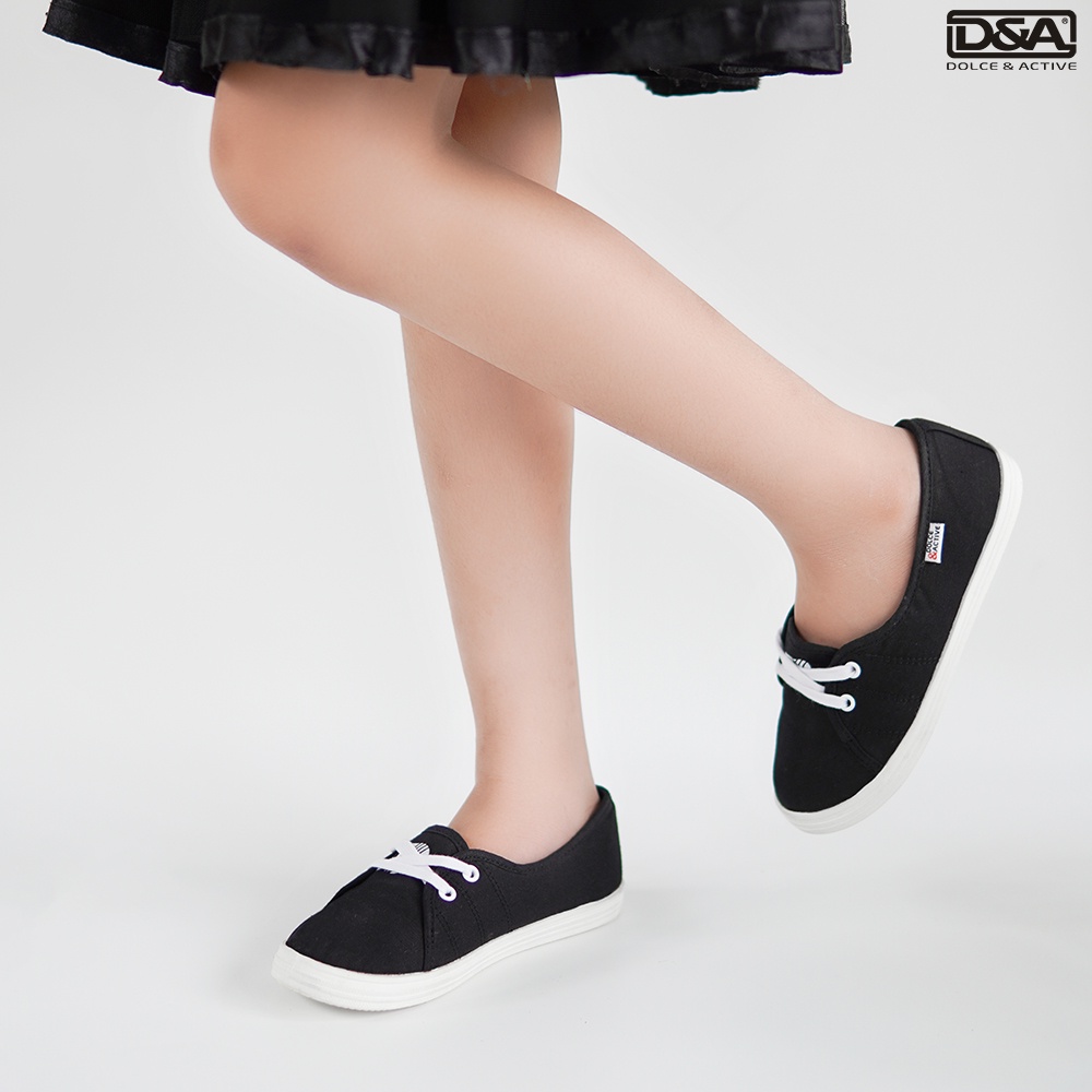 Giày slipon bé gái D&amp;A EPG1928 đen