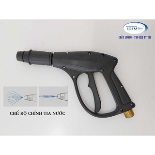 Súng phun nước máy rửa xe ren 22mm - Máy xịt rửa cao áp - Điều chỉnh được độ xòe của nước