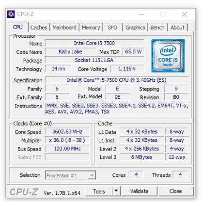 (giá khai trương) CPU intel i5 7500 3.4 GHz cũ - Core i5 7500 sk 1151