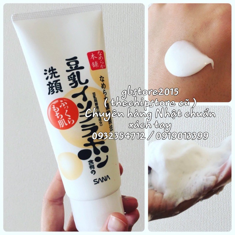 ( Hàng Nhật chuẩn nội địa, có bill mua hàng ) Sữa rửa mặt đậu nành Sana Nameraka Honpo Soymilk Cleanser Face Wash