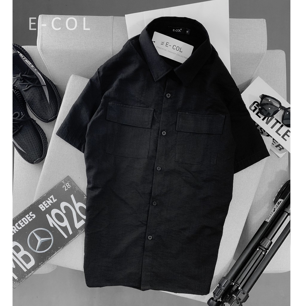 Áo sơ mi nam áo sơ mi đũi cổ bẻ túi hộp E-COL(45-83kg) Phom chuẩn Vải Mát | BigBuy360 - bigbuy360.vn