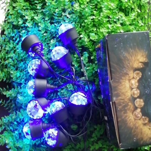 Dây Đèn led Trang Trí, Dây Đèn Nháy 10 Đui Chống Nước, 8 Chế Độ [Siêu Đẹp Chống Nước]
