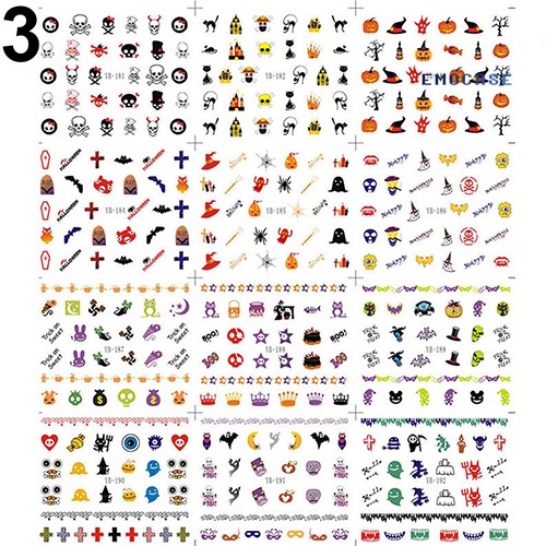 Miếng Dán Trang Trí Móng Tay Họa Tiết Giáng Sinh 3D Độc Đáo